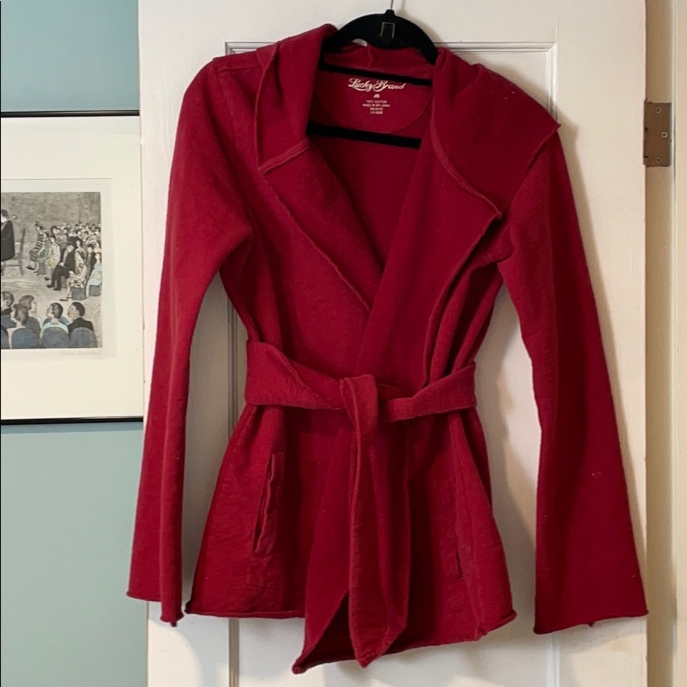 Hooded wrap cardigan/sweatshirt